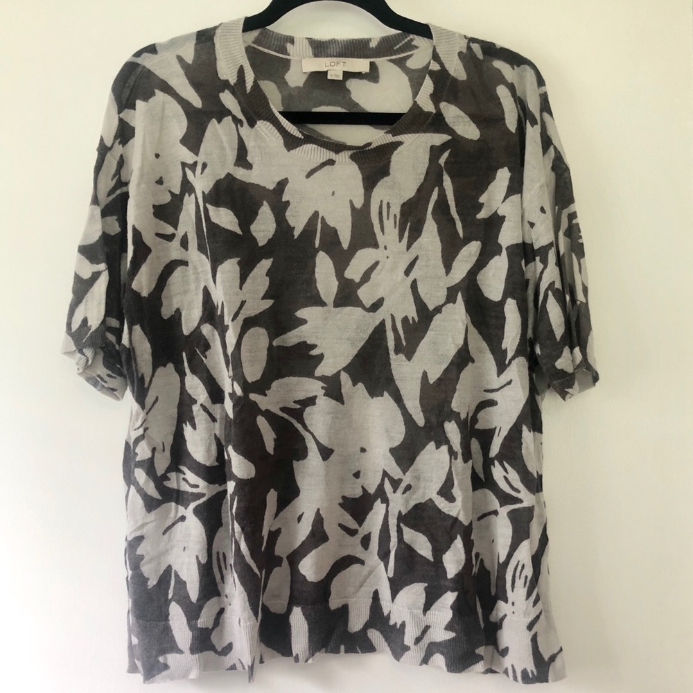 LOFT Semi-Sheer Floral Tee
